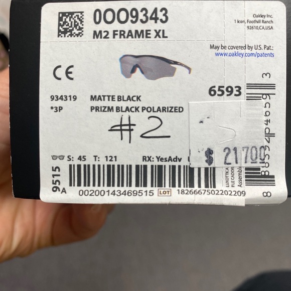 Oakley sunglasses M2 FRAME XL Matt Black Prizm Black Polarized New - Picture 9 of 10